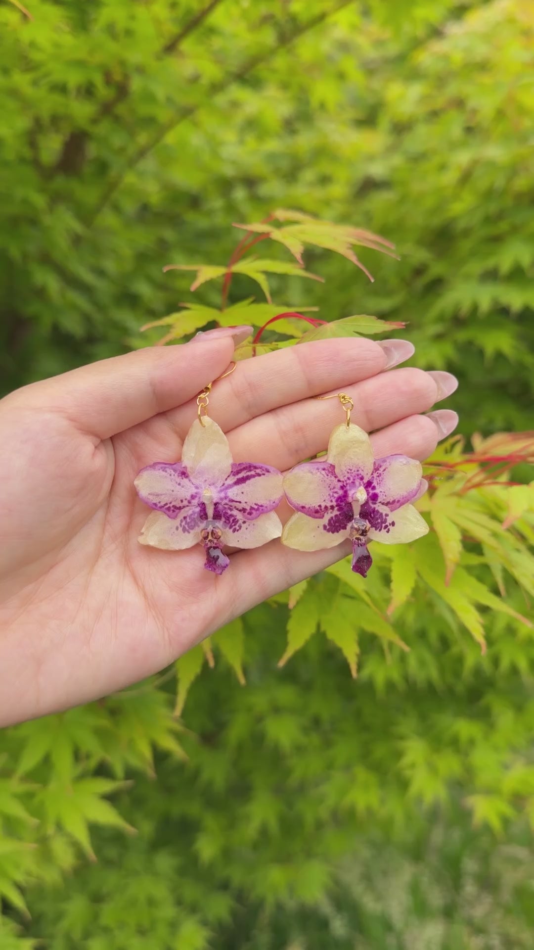 Purple Orchid Earrings